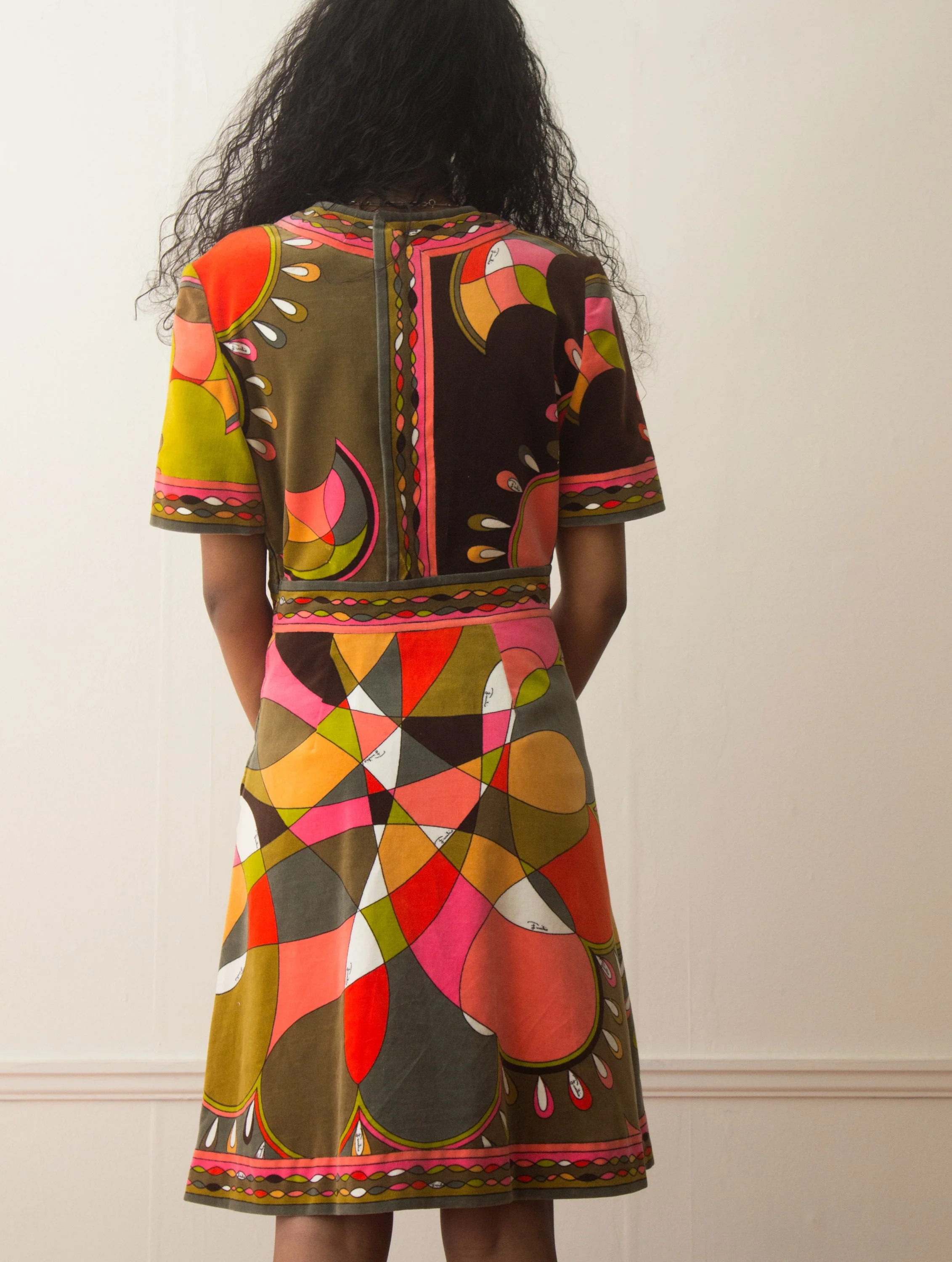 1960s Emilio Pucci Velvet Kaleidescope Mini Dress — Wayward Collection